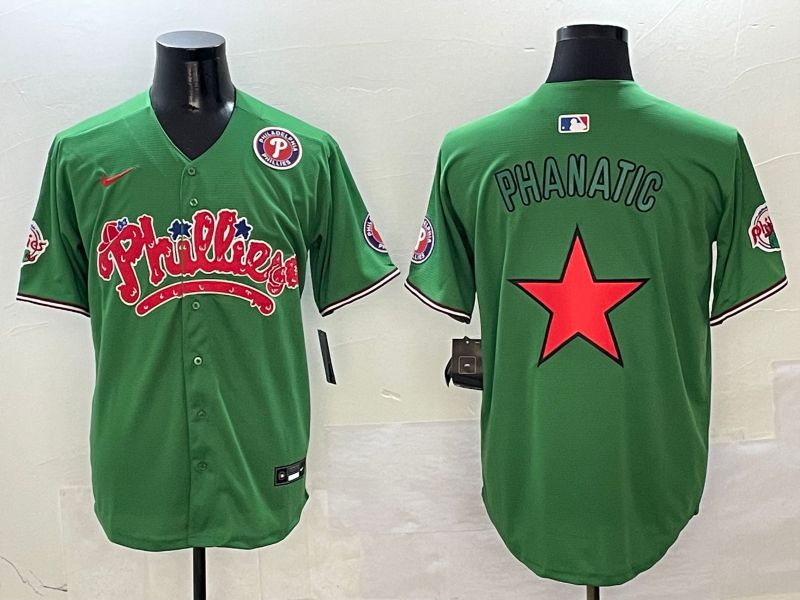 Men Philadelphia Phillies Blank Green Fourth generation Joint Name 2025 Nike MLB Jersey style 4141->youth mlb jersey->Youth Jersey